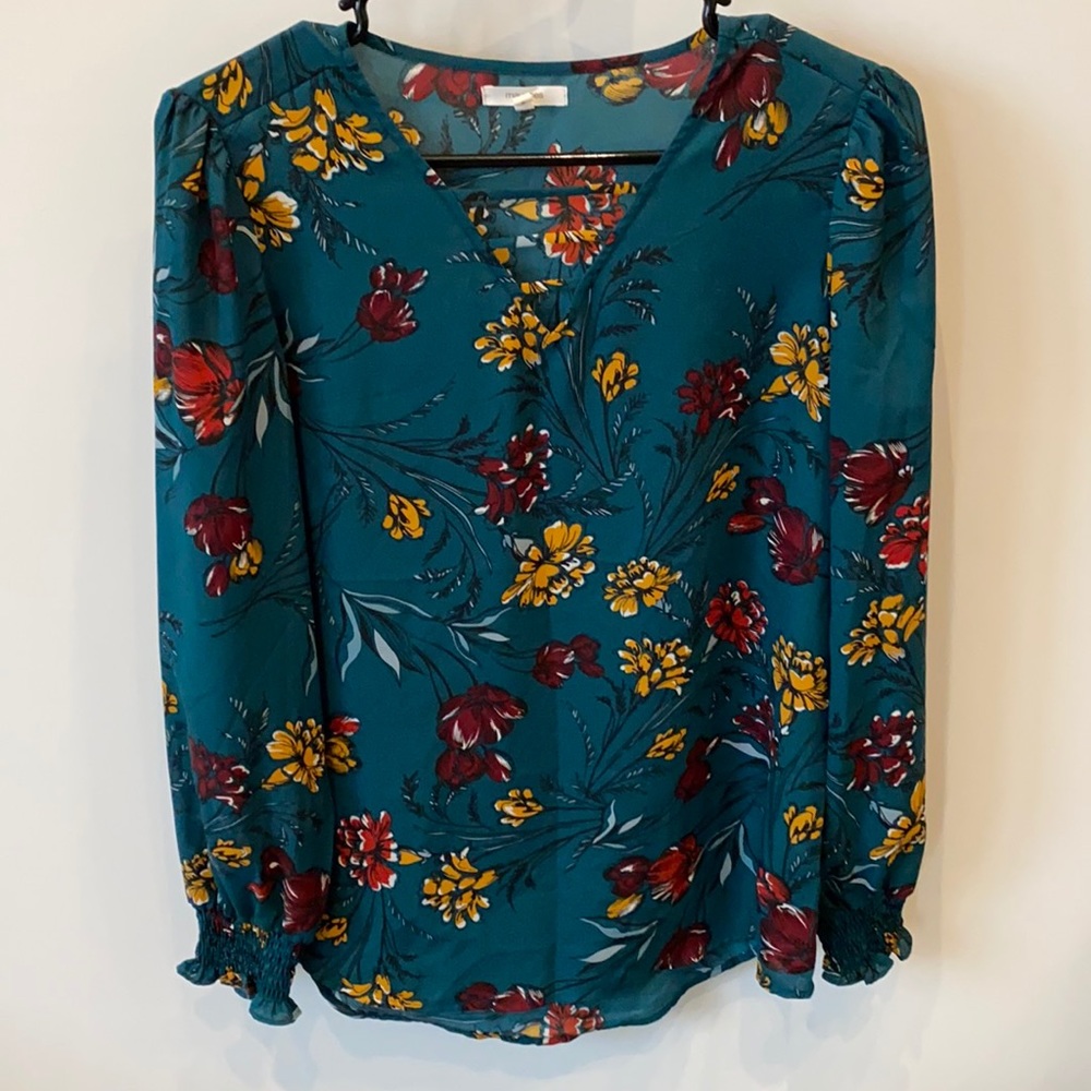 Long Sleeve Floral Print Top